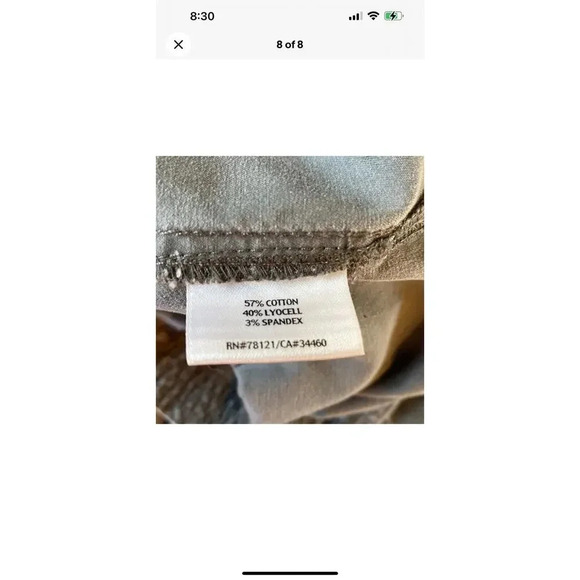 Eileen Fisher Gray Cargo Jogger Zipper Pants Petite Size 8P Lyocell Cotton - Picture 8 of 8